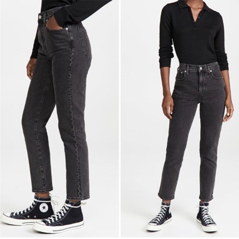 Madewell The Perfect Vintage Jeans Size 6/28" Black Wash Stretch Denim High Rise